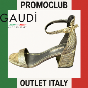 Сандали Gaudì,златни, еко кожа, височина на тока 6 см, номер 35,Италия